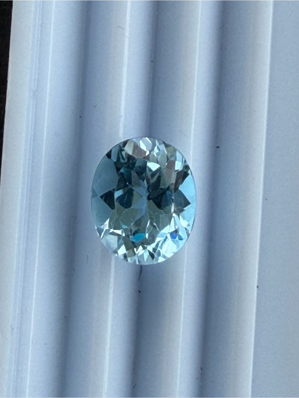 Light Blue Faceted Oval Topaz  Gemstone 6.15 carats